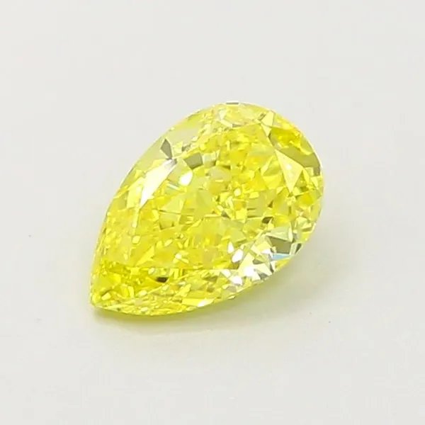 0.61ct PEAR Fancy Intense Yellow VVS1 Coloured Lab diamond