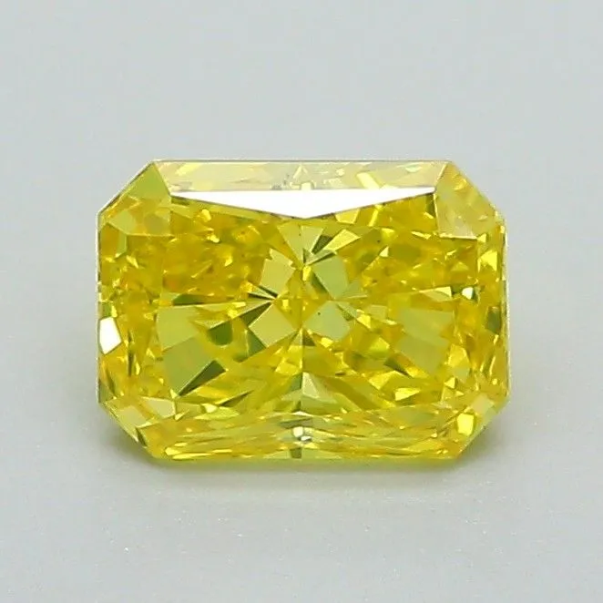0.91ct RADIANT Fancy Vivid Yellow VS2 Coloured Lab diamond