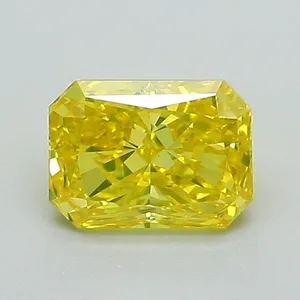 0.91ct RADIANT Fancy Vivid Yellow VS2 Coloured Lab diamond