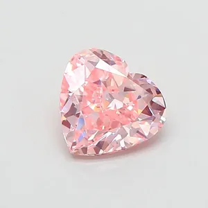 0.91ct HEART Fancy Intense Pink VVS2 Coloured Lab diamond