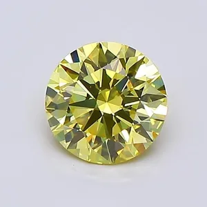 0.92ct ROUND Fancy Intense Yellow VS1 Coloured Lab diamond
