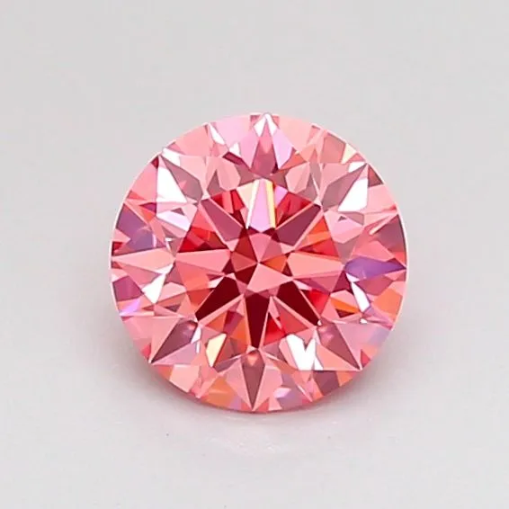 0.65ct ROUND Fancy Vivid Pink VVS2 Coloured Lab diamond