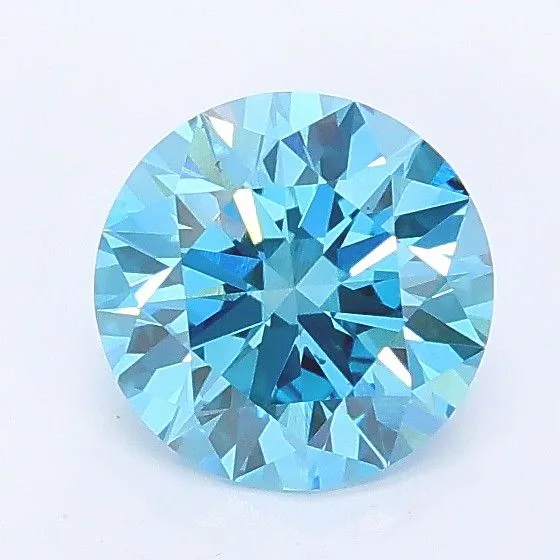 1.03ct ROUND Fancy Vivid Blue VS1 Coloured Lab diamond