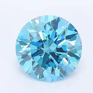 1.03ct ROUND Fancy Vivid Blue VS1 Coloured Lab diamond