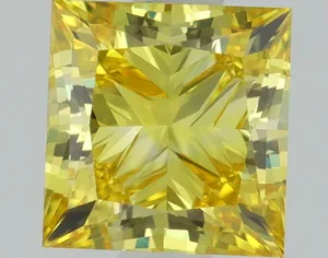 1ct PRINCESS Fancy Vivid Yellow VS1 Coloured Lab diamond