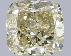 0.99ct CUSHION Fancy Light Yellow VVS2 Coloured Lab diamond