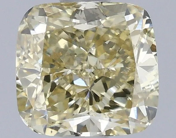 0.99ct CUSHION Fancy Light Yellow VVS2 Coloured Lab diamond