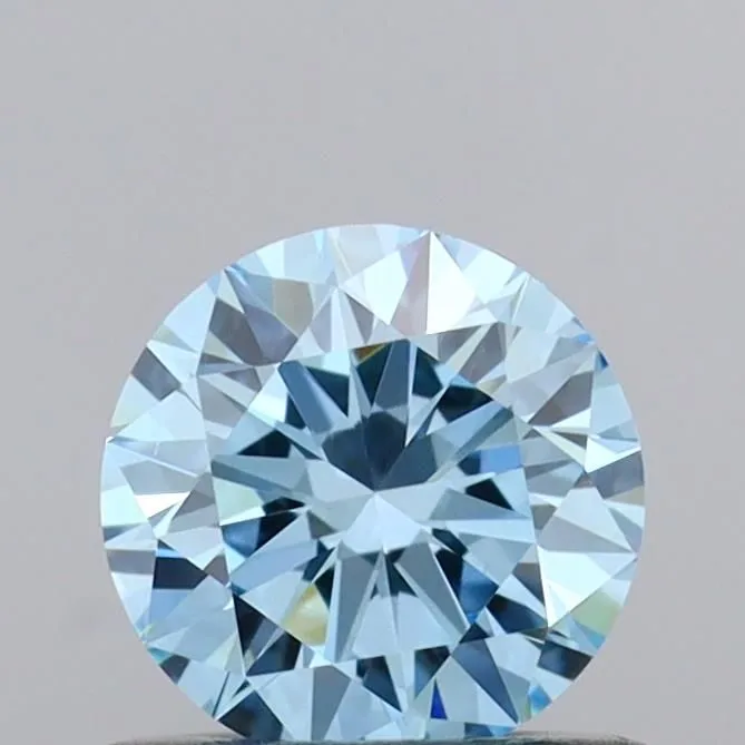 0.60ct ROUND Fancy Vivid Blue VVS2 Coloured Lab diamond
