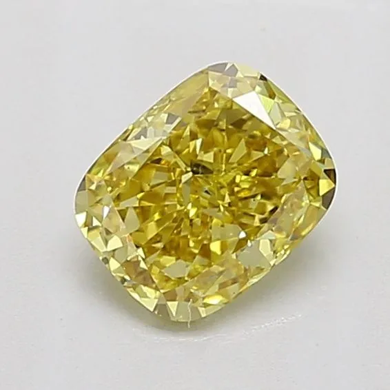 1.02ct CUSHION Fancy Intense Yellow VS2 Coloured Lab diamond