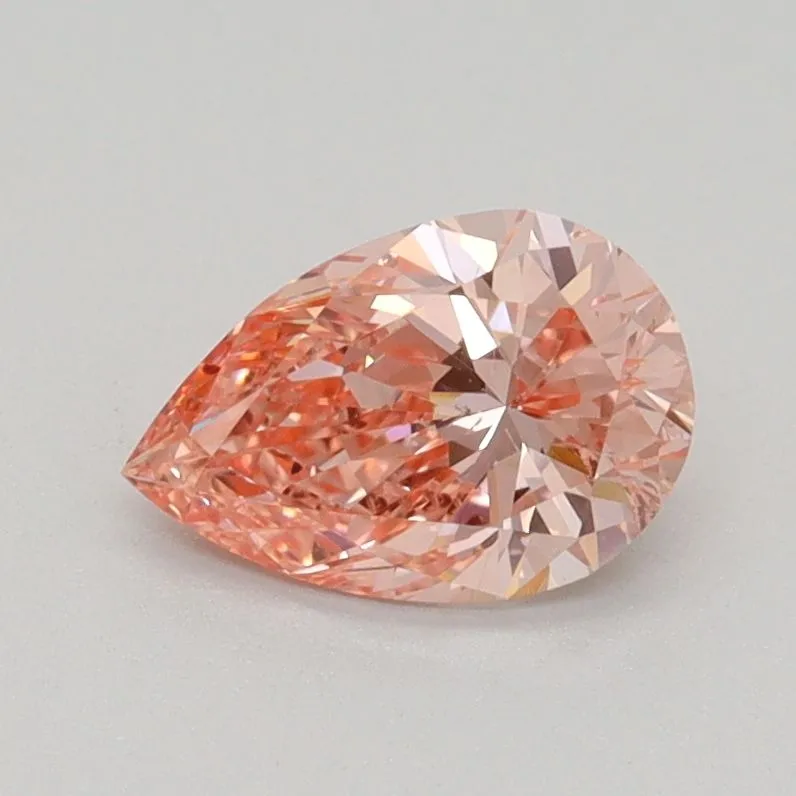 0.80ct PEAR Fancy Intense Pink SI2 Coloured Lab diamond