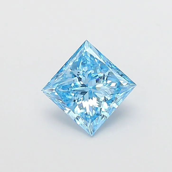 1.00ct PRINCESS Fancy Vivid Blue VS1 Coloured Lab diamond