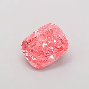 1.02ct CUSHION Fancy Vivid Pink VS2 Coloured Lab diamond