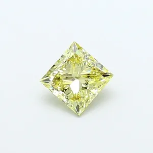 1.02ct PRINCESS Fancy Light Yellow SI1 Coloured Lab diamond
