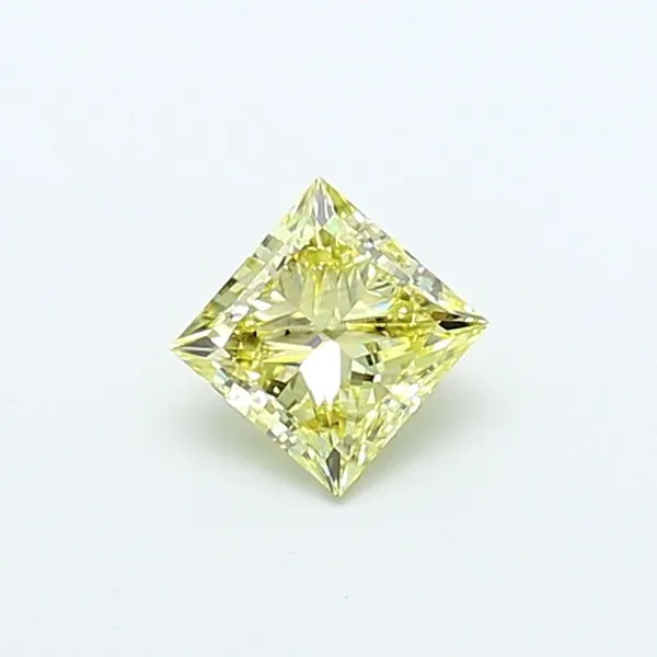 1.02ct PRINCESS Fancy Light Yellow SI1 Coloured Lab diamond