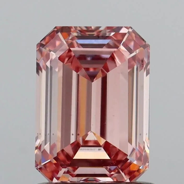 1.14ct EMERALD Fancy Intense Pink VS2 Coloured Lab diamond