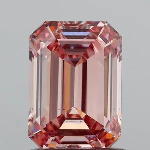 1.14ct EMERALD Fancy Intense Pink VS2 Coloured Lab diamond