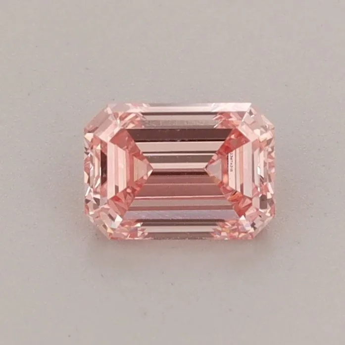 0.51ct EMERALD Fancy Vivid Pink VS1 Coloured Lab diamond