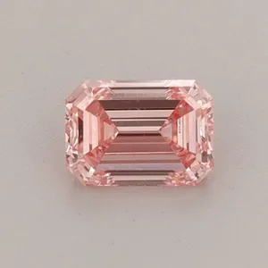 0.51ct EMERALD Fancy Vivid Pink VS1 Coloured Lab diamond