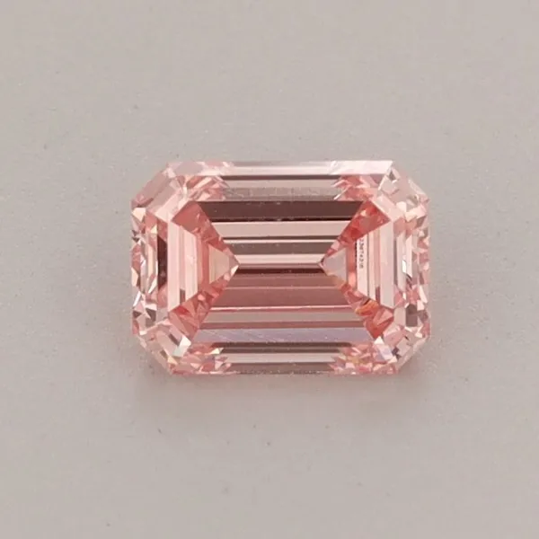 0.51ct EMERALD Fancy Vivid Pink VS1 Coloured Lab diamond