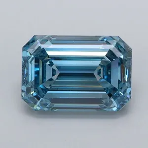 1.14ct EMERALD Fancy Vivid Blue VVS1 Coloured Lab diamond