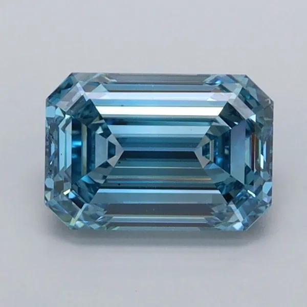 1.14ct EMERALD Fancy Vivid Blue VVS1 Coloured Lab diamond
