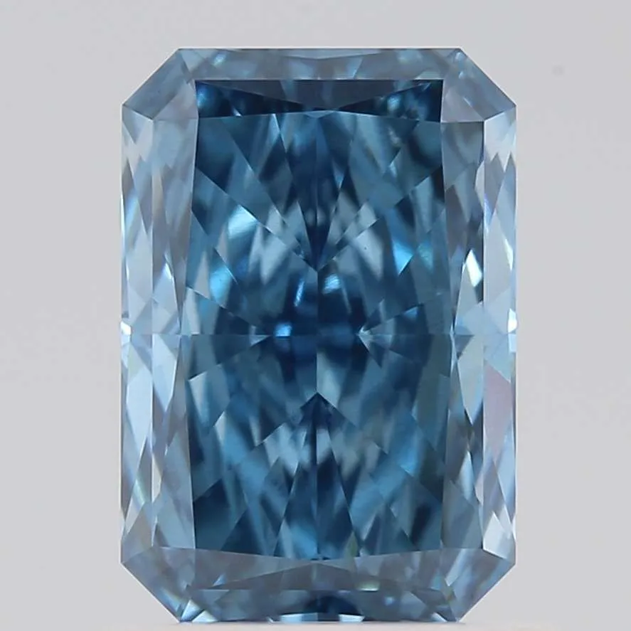 1.06ct RADIANT Fancy Vivid Blue VS2 Coloured Lab diamond