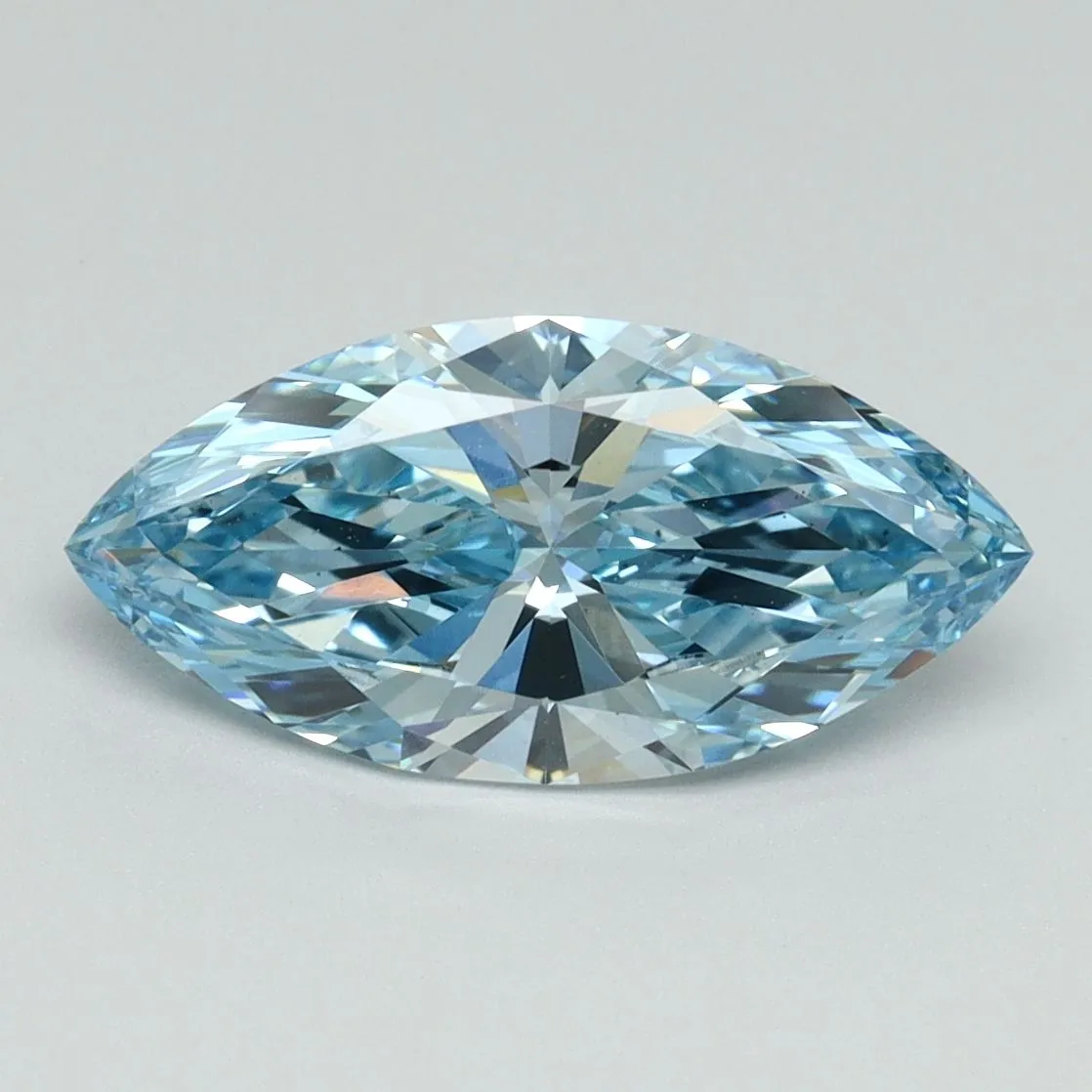 1.86ct MARQUISE Fancy Vivid Blue VS1 Coloured Lab diamond