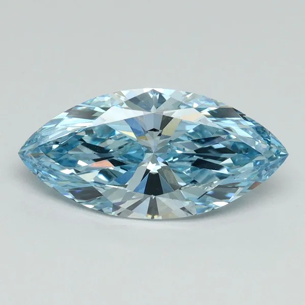 1.86ct MARQUISE Fancy Vivid Blue VS1 Coloured Lab diamond