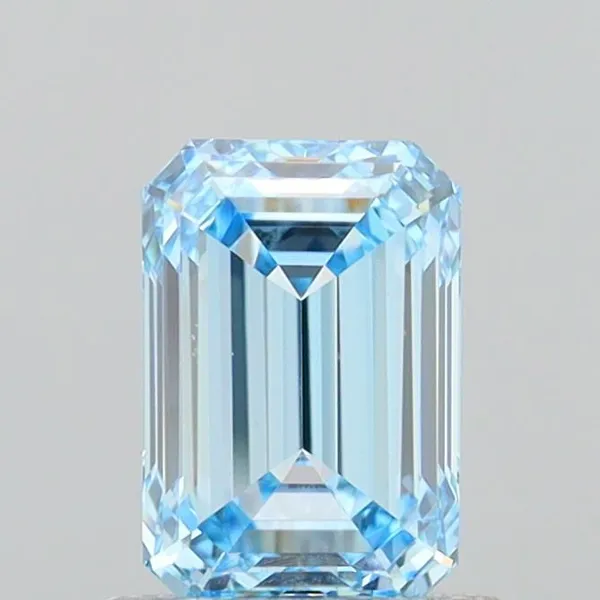 1.16ct EMERALD Fancy Vivid Blue VVS2 Coloured Lab diamond