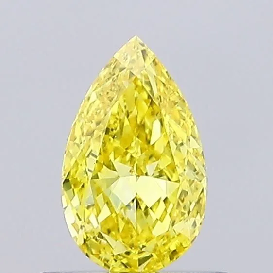 0.52ct PEAR Fancy Vivid Yellow VVS1 Coloured Lab diamond