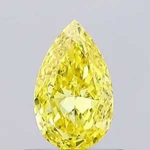 0.52ct PEAR Fancy Vivid Yellow VVS1 Coloured Lab diamond
