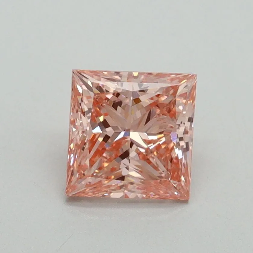 1.01ct PRINCESS Fancy Intense Pink VS1 Coloured Lab diamond