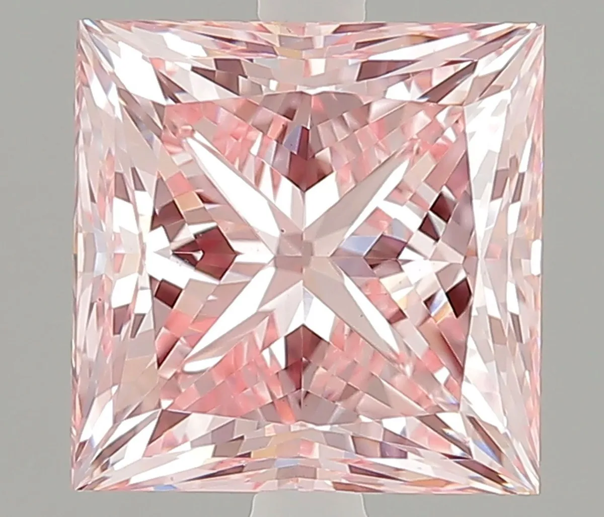 2.51ct PRINCESS Fancy Intense Pink VS1 Coloured Lab diamond
