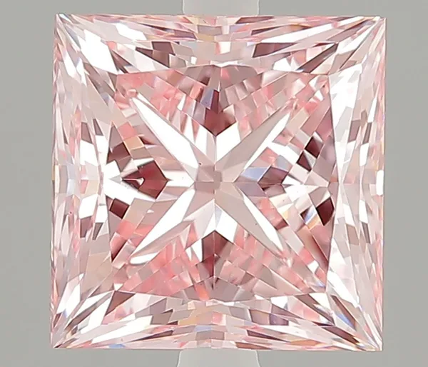 2.51ct PRINCESS Fancy Intense Pink VS1 Coloured Lab diamond