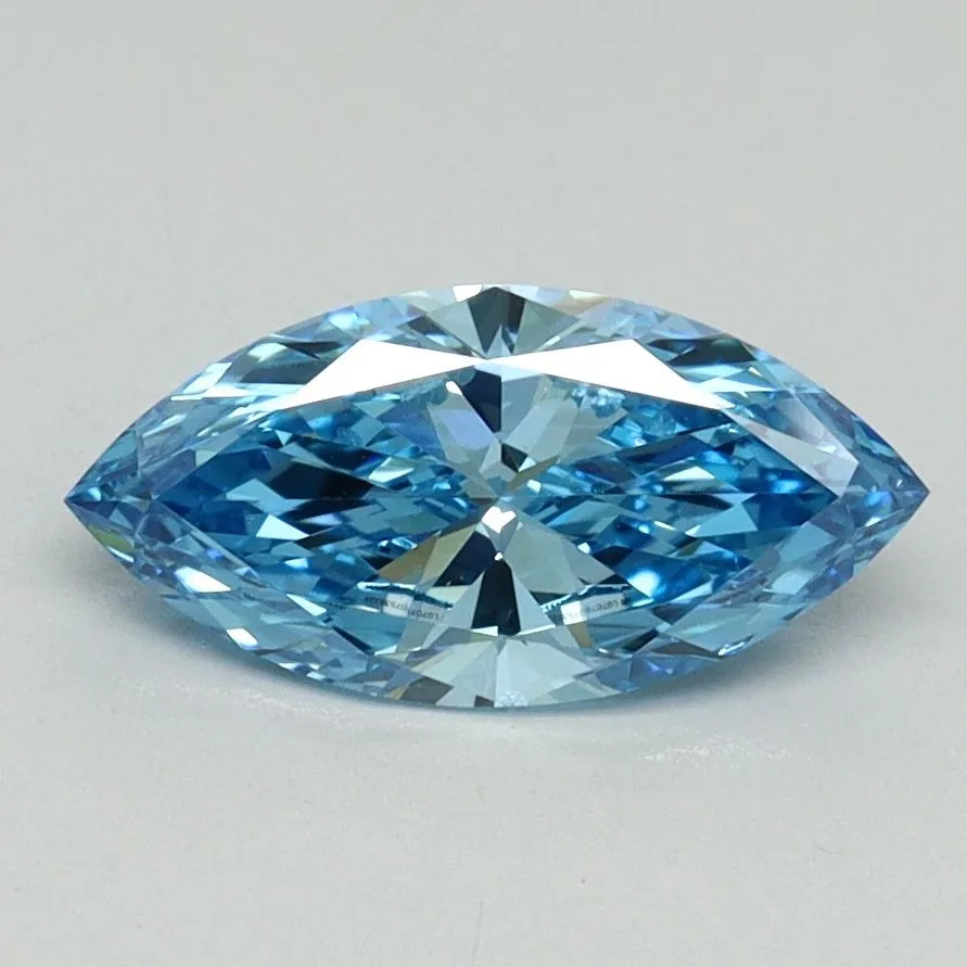 0.98ct MARQUISE Fancy Vivid Blue VS2 Coloured Lab diamond