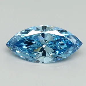 0.98ct MARQUISE Fancy Vivid Blue VS2 Coloured Lab diamond