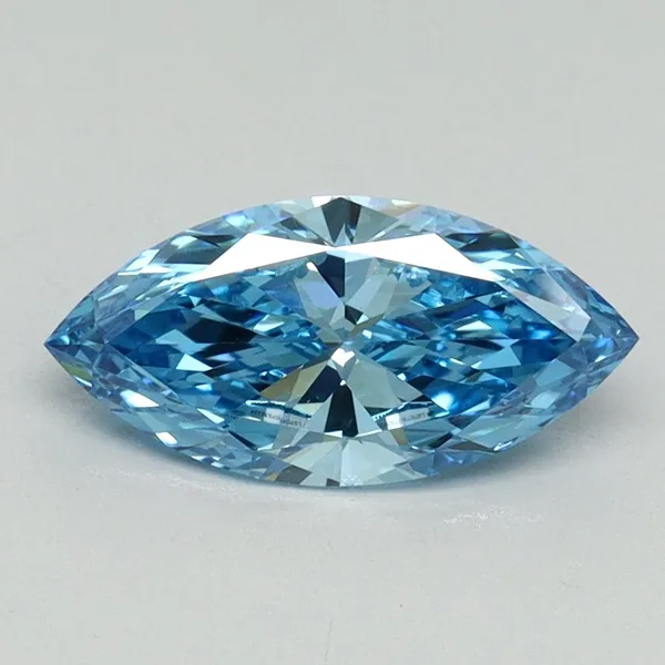 0.98ct MARQUISE Fancy Vivid Blue VS2 Coloured Lab diamond
