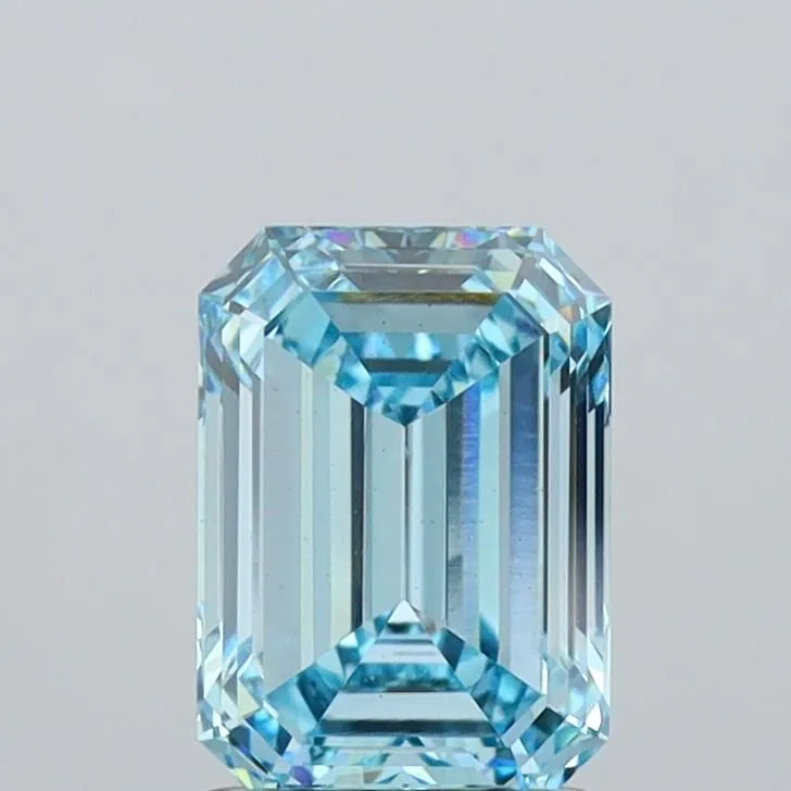 1.77ct EMERALD Fancy Vivid Blue VS2 Coloured Lab diamond