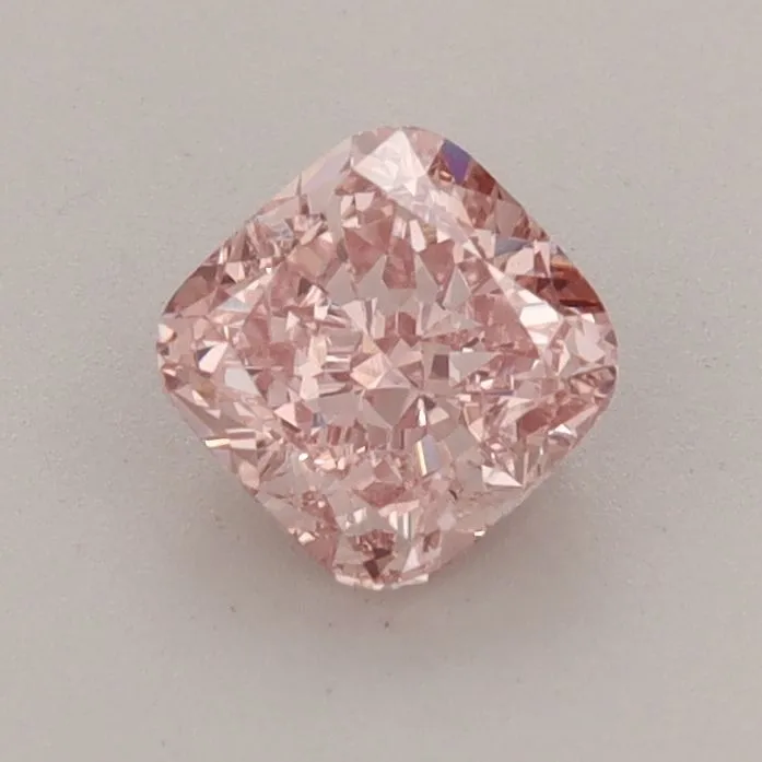 0.77ct CUSHION Fancy Vivid Pink VS1 Coloured Lab diamond