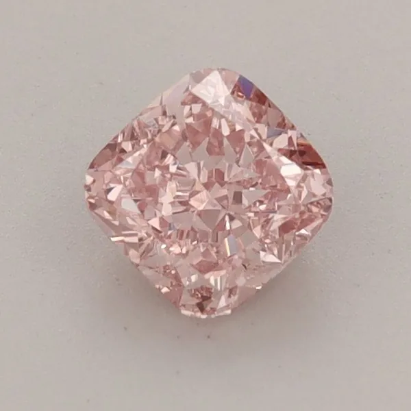 0.77ct CUSHION Fancy Vivid Pink VS1 Coloured Lab diamond