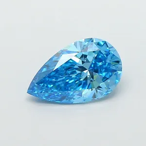 0.84ct PEAR Fancy Vivid Blue VVS2 Coloured Lab diamond