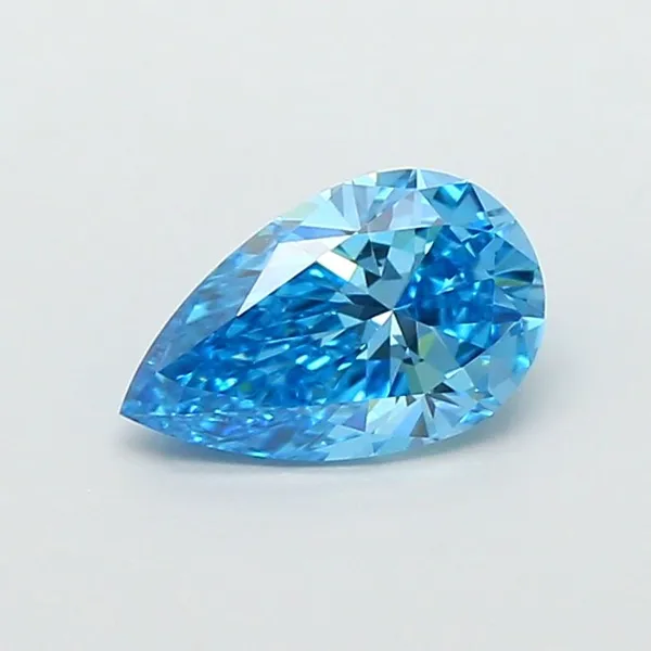 0.84ct PEAR Fancy Vivid Blue VVS2 Coloured Lab diamond