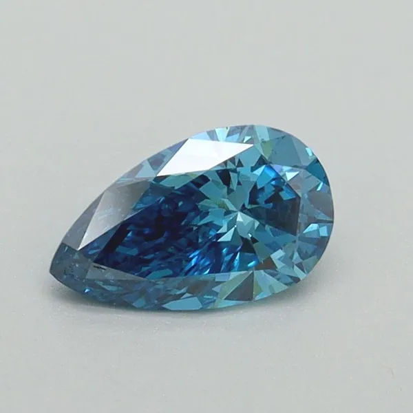0.52ct PEAR Fancy Vivid Blue VS2 Coloured Lab diamond