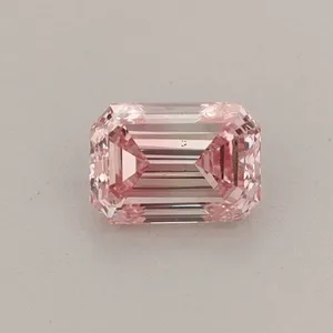 0.41ct EMERALD Fancy Intense Pink VS2 Coloured Lab diamond