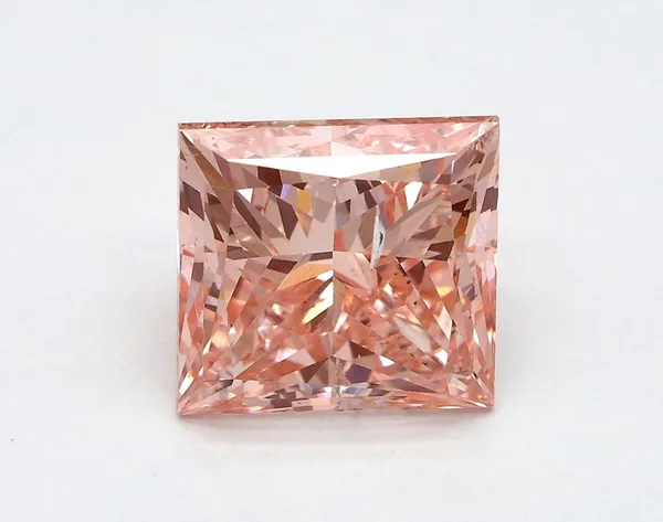 2.51ct PRINCESS Fancy Vivid Pink SI2 Coloured Lab diamond