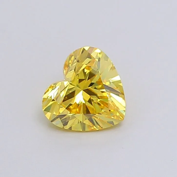 1.01ct HEART Fancy Vivid Yellow VS1 Coloured Lab diamond