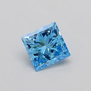 0.33ct PRINCESS Fancy Vivid Blue VS1 Coloured Lab diamond