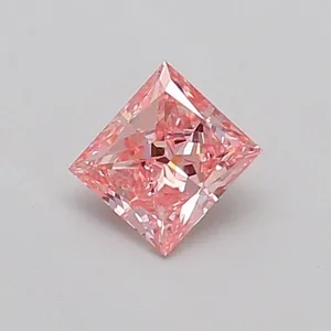 0.32ct PRINCESS Fancy Intense Pink VS1 Coloured Lab diamond