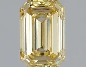 1.39ct EMERALD Fancy Yellow VVS2 Coloured Lab diamond