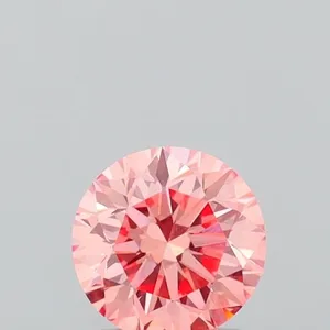 1.05ct ROUND Fancy Vivid Orangey Pink VS1 Coloured Lab diamond
